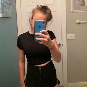 cropped black ROMWE shirt